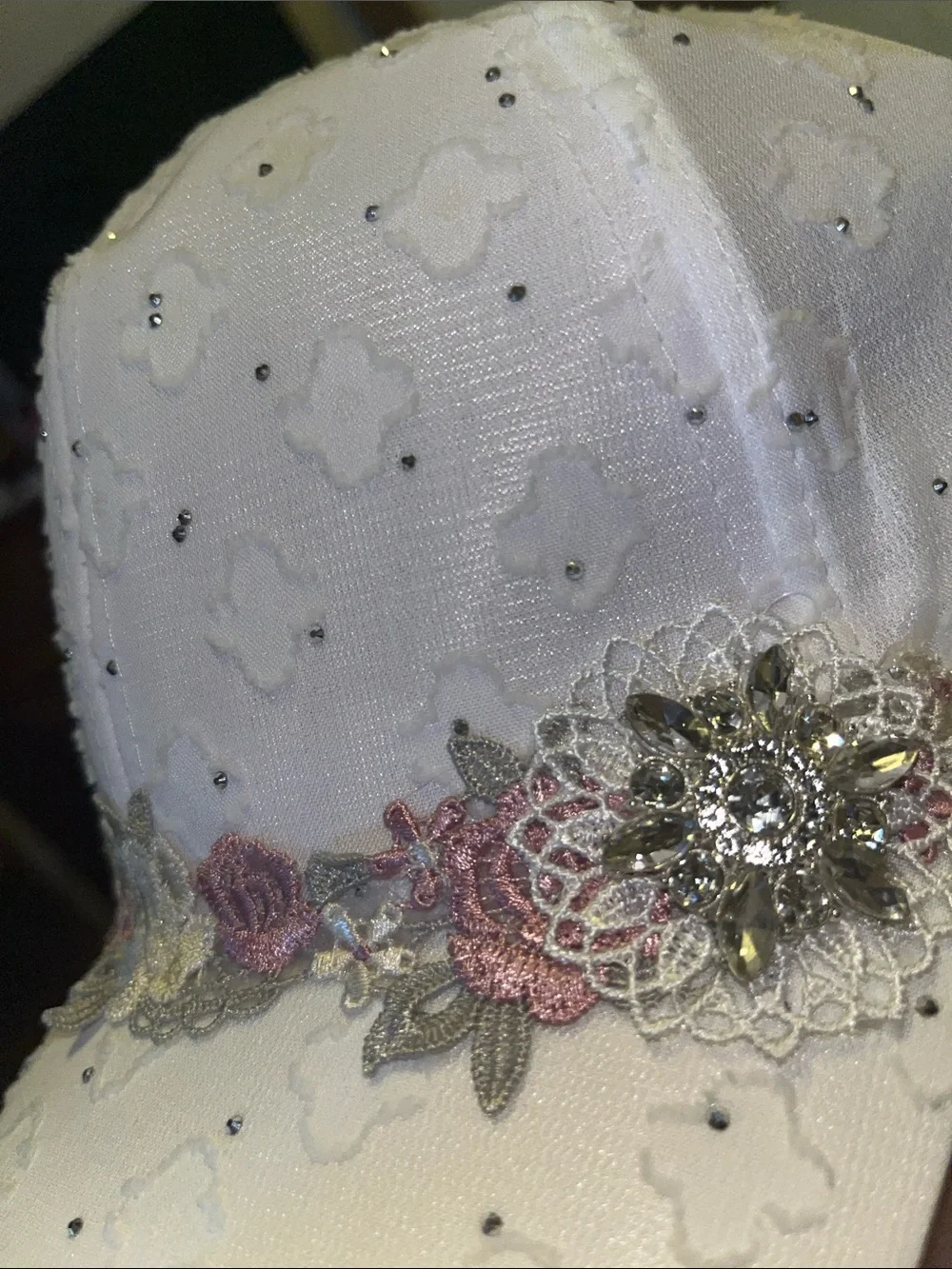 JAM Designs “Blush Garden” Handcrafted Embellished Baseball Cap